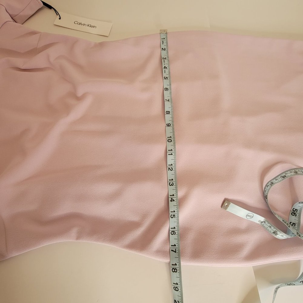 Calvin Klein Jewel Neck Flutter Sleeves Fitted Shift Dress Size 8 Dusty Pink NWT - Picture 11 of 13
